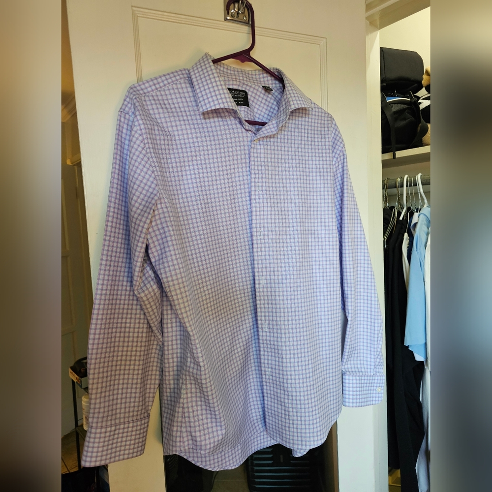 Nordstrom Blue and White Gingham Dress Shirt